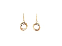 Earrings in 14k Tri-Color Gold with Open Weave