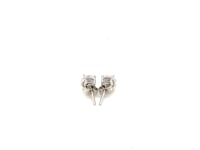 Polierte facettierte Ohrstecker aus Sterlingsilber mit weißem Zirkonia