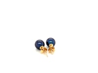 Stud Earrings with Black Cultured Pearls (7 mm) in 14K Yellow Gold