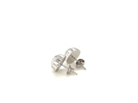 14k White Gold Diamond Cut Stud Earrings
