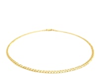 2.5 mm Anklet in 14K Yellow Gold with "Curb" Weave