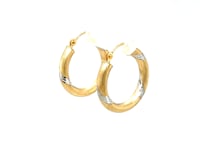 Hoop Earrings in Polished 14K Two-Tone Gold