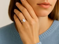 Ring with a Single Oval-Shaped 1 1/2 Carat Lab-Grown Diamond, IGI G/VS1 in 10K Yellow Gold
