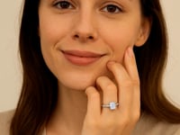 Ring with a Single 1 1/2 Carat Diamond from Lab-Grown Emerald IGI G/VS1 in 14-Carat White Gold