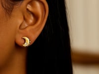 Серьги из жёлтого золота 14k с бриллиантами и полировкой в виде подвесок
