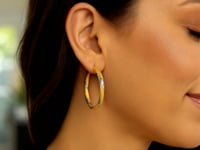 Hoop Earrings in Two-Tone 14-Carat Gold with Polished Finish