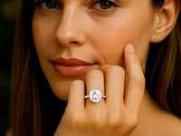 Anillo solitario de diamantes redondos IGI G/VS1 de 5 quilates cultivados en laboratorio en oro amarillo de 14 quilates