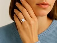 5 Carat Radiant Lab Grown IGI G/VS1 Diamond Solitaire Ring in 14K Yellow Gold