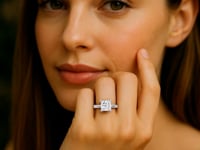 Ring with a 5-carat Lab-Grown Princess-Cut Diamond IGI G/VS1 in 14K White Gold
