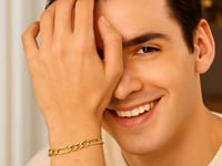 10 Karat Gelbgold Lite Figaro-Armband (6,60 mm)