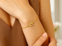 Bracelet-Chain in 14-Carat Yellow Gold with Polished Knot (7.50 mm)