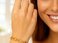 Infinity-Gliederarmband aus 14 Karat Gelbgold (8,00 mm)