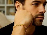 Armband med fransk kabelkedja i 14k gult guld (4,80 mm)