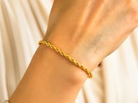 Bracelet in 14K Yellow Gold, "Rope" Weave (2.50 mm)