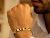 <em>Bracelet in 10K Yellow Gold Classic Miami Cuban Solid (7.10 mm)</em>