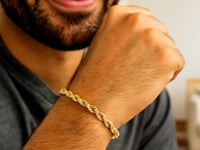 Bracelet in 14K Yellow Gold with Diamond Cut, Solid, (5.00 mm)