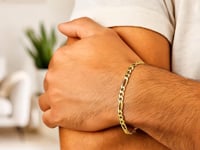 Figaro-Gliederarmband aus 10 Karat Gelbgold (3,70 mm)