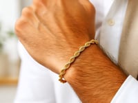 Браслет из шелковой веревочной цепочки в жёлтом золоте 14k (4.30 мм)