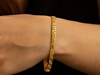 Ausgefallenes Armband aus 14 Karat Gelbgold mit griechischem Bündchendesign (3,30 mm)