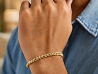 Браслет Франко из жёлтого золота 14k с бриллиантовой огранкой