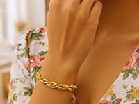 Bracelet with Double Oval Chain in 14K Yellow Gold (10.00 mm)