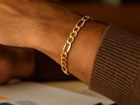 Figaro-Armband aus massivem 10-karätigem Gelbgold (7,90 mm)