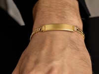 14 Karat Gelbgold Lite Cuban ID-Armband (6,60 mm)