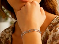Breites Büroklammerkettenarmband aus Sterlingsilber (5,90 mm)