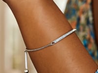 Justerbart armband med kubisk zirkonia i sterlingsilver (1,20 mm)