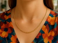 Rund kabellänkkedja i 14k gult guld (2,6 mm)