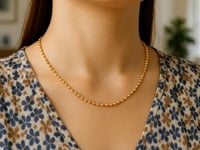 Цепочка из бусин с лунным огранкой из жёлтого золота 14k (2.50 мм)