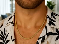 14K Жёлтое золото Овальная змейка цепочка (4.40 мм)