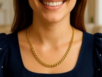 14k gult guld klassisk Miami kubansk solid kedja (6,10 mm)