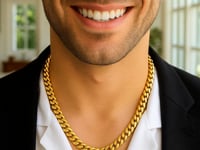 14k gult guld klassisk Miami kubansk solid kedja (8,20 mm)